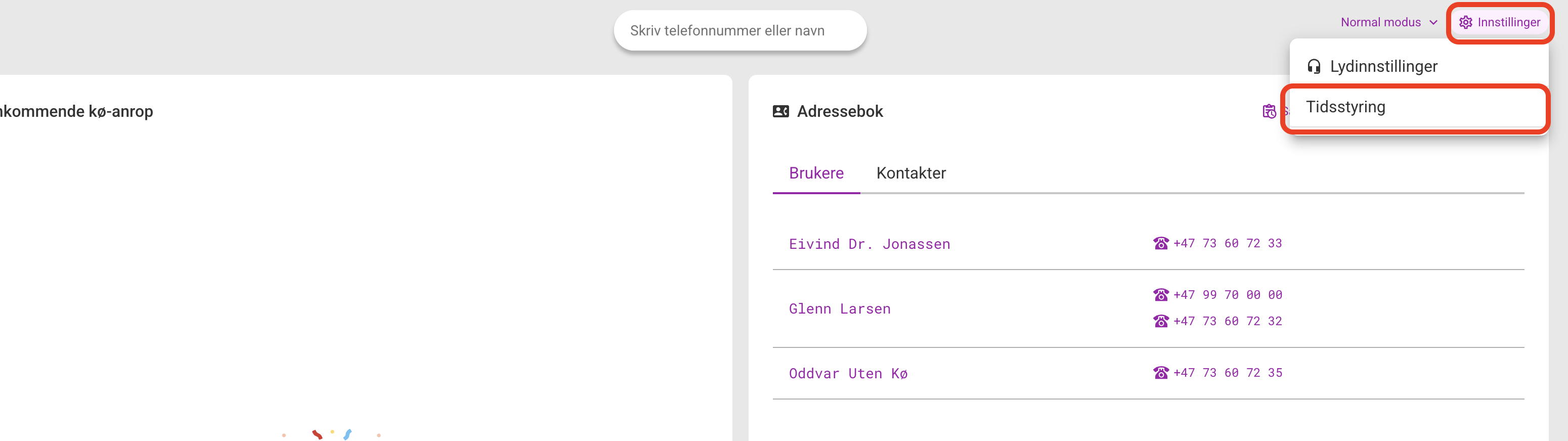 Innstillinger i Omnicus