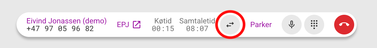 Overføring av samtale-knapp